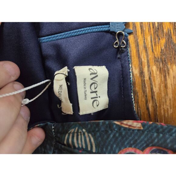 NWT Averie  Halley Flowery Cobalt Blue Ruched Floral Sz M - Picture 3 of 5